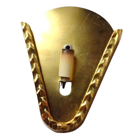 Artcraft Electric Luminaire Art Deco Style Solid Brass Slip Shade Sconce Lights - Picture 4 of 11